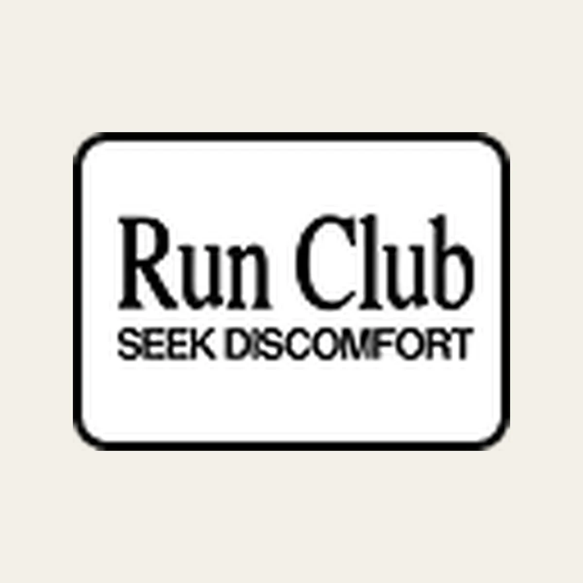 Seek Discomfort Run Club running club logo
